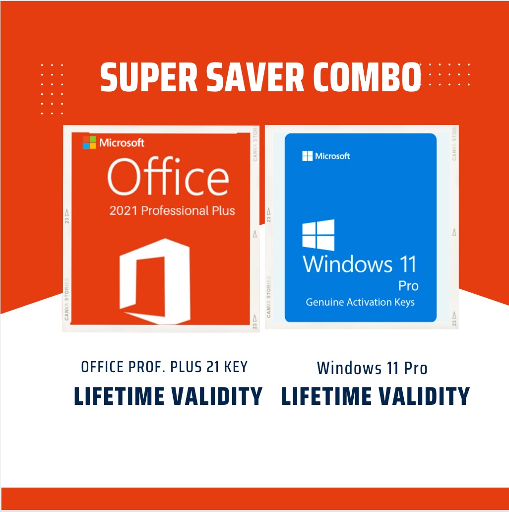 Window 11 Pro + 
Office Prof. Plus 21(Online Activation)